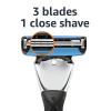 imageAmazon Basics 3Blade Motion Sphere Razor for Men with Dual Lubrication Handle ampamp 20 Cartridges Cartridges fit Amazon Basics Razor Handles only 21 Piece Set Black Previously Solimo3 Piece Set Pack of 1