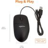 imageAmazon Basics 3Button USB Wired Mouse with Scrolling and Tracking  Standard Black1Pack