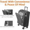 imageAmazon Basics 3Piece Set 21quot 23quot 28quot Softside Suitcases With Wheels With Four 360Degree Multidirectional Spinner Wheels Expandable Space Zippered Pocket and Straps Telescopic Handle BlackBlack