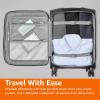 imageAmazon Basics 3Piece Set 21quot 23quot 28quot Softside Suitcases With Wheels With Four 360Degree Multidirectional Spinner Wheels Expandable Space Zippered Pocket and Straps Telescopic Handle BlackBlack