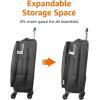 imageAmazon Basics 3Piece Set 21quot 23quot 28quot Softside Suitcases With Wheels With Four 360Degree Multidirectional Spinner Wheels Expandable Space Zippered Pocket and Straps Telescopic Handle BlackBlack