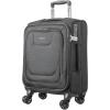 imageAmazon Basics 3Piece Set 21quot 23quot 28quot Softside Suitcases With Wheels With Four 360Degree Multidirectional Spinner Wheels Expandable Space Zippered Pocket and Straps Telescopic Handle BlackBlack