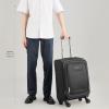 imageAmazon Basics 3Piece Set 21quot 23quot 28quot Softside Suitcases With Wheels With Four 360Degree Multidirectional Spinner Wheels Expandable Space Zippered Pocket and Straps Telescopic Handle BlackBlack