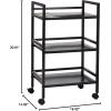 imageAmazon Basics 3Tier Metal Rolling Cart Black