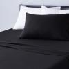 imageAmazon Basics 4 Piece Bed Sheet Set 100 Cotton Jersey Includes Super Soft Flat and Fitted Sheets Pillowcase Queen Light Gray SolidBlack