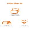 imageAmazon Basics 4 Piece Bed Sheet Set 100 Cotton Jersey Includes Super Soft Flat and Fitted Sheets Pillowcase Queen Light Gray SolidBlack