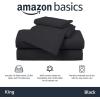 imageAmazon Basics 4 Piece Bed Sheet Set 100 Cotton Jersey Includes Super Soft Flat and Fitted Sheets Pillowcase Queen Light Gray SolidBlack