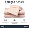 imageAmazon Basics 4 Piece Bed Sheet Set 100 Cotton Jersey Includes Super Soft Flat and Fitted Sheets Pillowcase Queen Light Gray SolidBlush