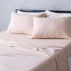 imageAmazon Basics 4 Piece Bed Sheet Set 100 Cotton Jersey Includes Super Soft Flat and Fitted Sheets Pillowcase Queen Light Gray SolidBlush