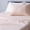 imageAmazon Basics 4 Piece Bed Sheet Set 100 Cotton Jersey Includes Super Soft Flat and Fitted Sheets Pillowcase Queen Light Gray SolidBlush
