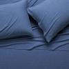 imageAmazon Basics 4 Piece Bed Sheet Set 100 Cotton Jersey Includes Super Soft Flat and Fitted Sheets Pillowcase Queen Light Gray SolidChambray