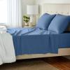 imageAmazon Basics 4 Piece Bed Sheet Set 100 Cotton Jersey Includes Super Soft Flat and Fitted Sheets Pillowcase Queen Light Gray SolidChambray