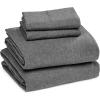 imageAmazon Basics 4 Piece Bed Sheet Set 100 Cotton Jersey Includes Super Soft Flat and Fitted Sheets Pillowcase Queen Light Gray SolidDark Gray