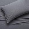 imageAmazon Basics 4 Piece Bed Sheet Set 100 Cotton Jersey Includes Super Soft Flat and Fitted Sheets Pillowcase Queen Light Gray SolidDark Gray