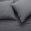 imageAmazon Basics 4 Piece Bed Sheet Set 100 Cotton Jersey Includes Super Soft Flat and Fitted Sheets Pillowcase Queen Light Gray SolidDark Gray