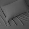 imageAmazon Basics 4 Piece Bed Sheet Set 100 Cotton Jersey Includes Super Soft Flat and Fitted Sheets Pillowcase Queen Light Gray SolidDark Gray