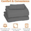imageAmazon Basics 4 Piece Bed Sheet Set 100 Cotton Jersey Includes Super Soft Flat and Fitted Sheets Pillowcase Queen Light Gray SolidDark Gray