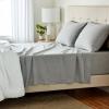 imageAmazon Basics 4 Piece Bed Sheet Set 100 Cotton Jersey Includes Super Soft Flat and Fitted Sheets Pillowcase Queen Light Gray SolidLight Gray