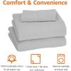 imageAmazon Basics 4 Piece Bed Sheet Set 100 Cotton Jersey Includes Super Soft Flat and Fitted Sheets Pillowcase Queen Light Gray SolidLight Gray