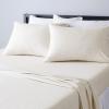 imageAmazon Basics 4 Piece Bed Sheet Set 100 Cotton Jersey Includes Super Soft Flat and Fitted Sheets Pillowcase Queen Light Gray SolidOatmeal