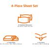 imageAmazon Basics 4 Piece Bed Sheet Set 100 Cotton Jersey Includes Super Soft Flat and Fitted Sheets Pillowcase Queen Light Gray SolidOatmeal