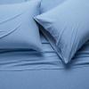 imageAmazon Basics 4 Piece Bed Sheet Set 100 Cotton Jersey Includes Super Soft Flat and Fitted Sheets Pillowcase Queen Light Gray SolidSky Blue