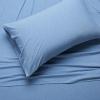imageAmazon Basics 4 Piece Bed Sheet Set 100 Cotton Jersey Includes Super Soft Flat and Fitted Sheets Pillowcase Queen Light Gray SolidSky Blue