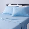 imageAmazon Basics 4 Piece Bed Sheet Set 100 Cotton Jersey Includes Super Soft Flat and Fitted Sheets Pillowcase Queen Light Gray SolidSky Blue