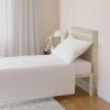 imageAmazon Basics 4 Piece Bed Sheet Set 100 Cotton Jersey Includes Super Soft Flat and Fitted Sheets Pillowcase Queen Light Gray SolidWhite