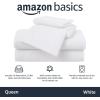 imageAmazon Basics 4 Piece Bed Sheet Set 100 Cotton Jersey Includes Super Soft Flat and Fitted Sheets Pillowcase Queen Light Gray SolidWhite