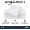 imageAmazon Basics 4 Piece Bed Sheet Set 100 Cotton Jersey Includes Super Soft Flat and Fitted Sheets Pillowcase Queen Light Gray SolidWhite
