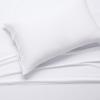 imageAmazon Basics 4 Piece Bed Sheet Set 100 Cotton Jersey Includes Super Soft Flat and Fitted Sheets Pillowcase Queen Light Gray SolidWhite