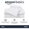 imageAmazon Basics 4 Piece Bed Sheet Set 100 Cotton Jersey Includes Super Soft Flat and Fitted Sheets Pillowcase Queen Light Gray SolidWhite