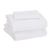 imageAmazon Basics 4 Piece Bed Sheet Set 100 Cotton Jersey Includes Super Soft Flat and Fitted Sheets Pillowcase Queen Light Gray SolidWhite