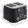 imageAmazon Basics 4 Slice Toaster 6 Browning Settings Removable Crumb Tray Bagel and Defrost Function Cancel Button 1600W BlackBlack