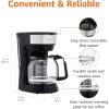 imageAmazon Basics 5 Cup Drip Coffee Maker Coffee Machine with Glass Coffee Pot 08 Qt Auto Shutoff Auto Pause Removable Filter Basket Matte Black12Cup