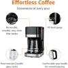 imageAmazon Basics 5 Cup Drip Coffee Maker Coffee Machine with Glass Coffee Pot 08 Qt Auto Shutoff Auto Pause Removable Filter Basket Matte Black12Cup