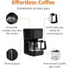 imageAmazon Basics 5 Cup Drip Coffee Maker Coffee Machine with Glass Coffee Pot 08 Qt Auto Shutoff Auto Pause Removable Filter Basket Matte Black5Cup