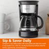 imageAmazon Basics 5 Cup Drip Coffee Maker Coffee Machine with Glass Coffee Pot 08 Qt Auto Shutoff Auto Pause Removable Filter Basket Matte Black5Cup