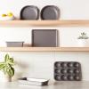 imageAmazon Basics 6 Piece Nonstick Carbon Steel Oven Safe Bakeware Set with Cake Muffin Cookie and Loaf Pans 6 Piece 1625 x 1175 x 625 inches1625 x 1175 x 625 inches