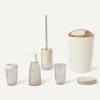 imageAmazon Basics 6 Pieces Bath Coordinate Set with Toothbrush Holder Soap Dispenser and Soap Dish Toothbrush Cup Trash Can and Toilet Brush ampamp Holder IvoryIvory