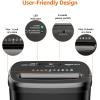 imageAmazon Basics 6 Sheet Cross Cut Paper and Credit Card Home Office Shredder with 38 Gallon Bin BlackBlack