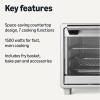 imageAmazon Basics 6Slice 23QT Toaster Oven with BuiltIn Air Fryer 7In1 Cooking Options 60Min Timer ampamp Adjustable Temperature 200  450 With Accessories 1500W Stainless Steel SilverGray