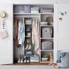 imageAmazon Basics 6Tier Hanging Closet Shelf Organizer With Pockets 85quot D x 12quot W x 9quot H Grey