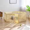 imageAmazon Basics 8Panel Indoor Pet Dog Octagonal Playpen Puppy Playpen with Door Easy Assemble Easy Storing 34 in BeigeBeige