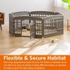 imageAmazon Basics 8Panel Indoor Pet Dog Octagonal Playpen Puppy Playpen with Door Easy Assemble Easy Storing 34 in BeigeDark Gray