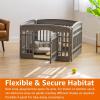 imageAmazon Basics 8Panel Indoor Pet Dog Octagonal Playpen Puppy Playpen with Door Easy Assemble Easy Storing 34 in BeigeDark Gray