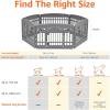 imageAmazon Basics 8Panel Indoor Pet Dog Octagonal Playpen Puppy Playpen with Door Easy Assemble Easy Storing 34 in BeigeDark Gray