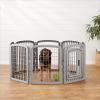 imageAmazon Basics 8Panel Octagonal Plastic Pet Pen Fence Enclosure With Gate  34 inches Blackgrey