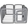 imageAmazon Basics 8Panel Octagonal Plastic Pet Pen Fence Enclosure With Gate  34 inches Blackgrey
